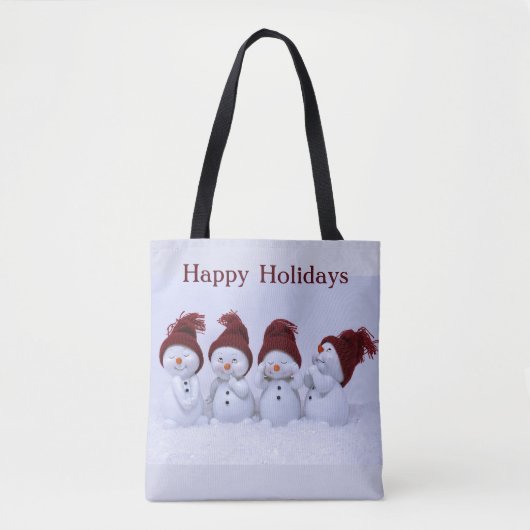 Een kwartet sneeuwpoppen tote bag (Voorkant)