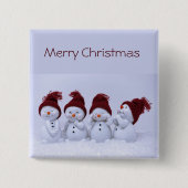 Een kwartet sneeuwpoppen vierkante button 5,1 cm (Voorkant)