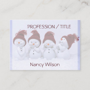 Een kwartet sneeuwpoppen visitekaartje