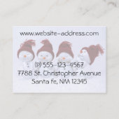 Een kwartet sneeuwpoppen visitekaartje (Achterkant)