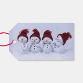 Een kwartet van sneeuwmannen cadeaulabel (Achterkant Horizontaal)