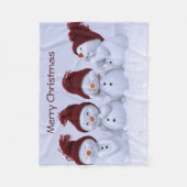 Een kwartet van sneeuwmannen fleece deken (Voorkant)