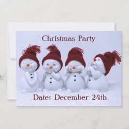 Een kwartet van sneeuwmannen kaart
