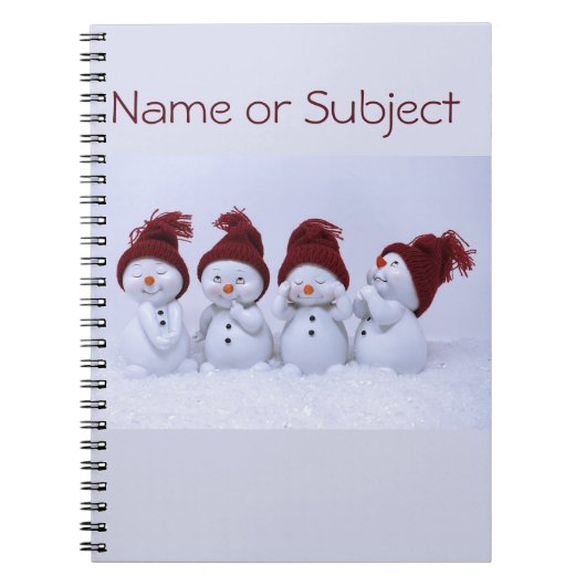 Een kwartet van sneeuwmannen notitieboek (Voorkant)