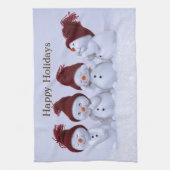 Een kwartet van sneeuwmannen theedoek (Verticaal)