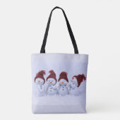 Een kwartet van sneeuwmannen tote bag (Achterkant)
