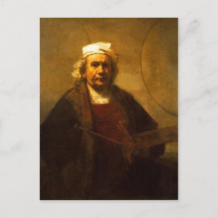 Een laat zelfprotret van Rembrandt, uit een period Briefkaart