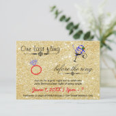 Eén laatste finale / Gold-3x5 Bachelorette-uitnodi Kaart (Staand voorkant)