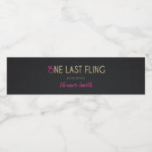 Een laatste Fling Bachelorette of Hens Party Waterfles Etiket (Enkel label)