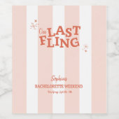 Een laatste Fling Bachelorette Wijn Etiket (Enkel label)
