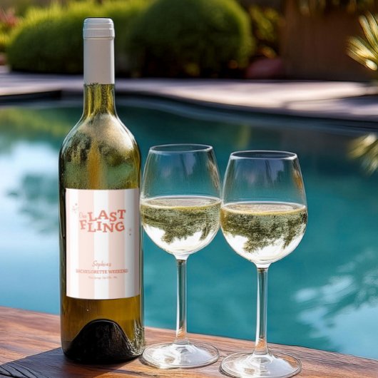 Een laatste Fling Bachelorette Wijn Etiket