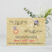 Eén laatste Fling / Gold - Bachelorette-uitnodigin Kaart (Staand voorkant)