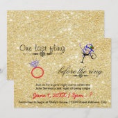 Eén laatste Fling / Gold - Bachelorette-uitnodigin Kaart (Voorkant / Achterkant)