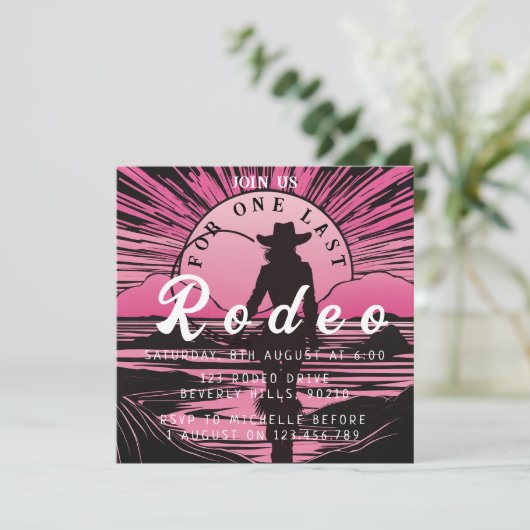 Een laatste Rodeo Bachelorette Kaart (Staand voorkant)