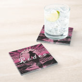 Een laatste rodeo voor de bruid glazen onderzetter (Schuin)