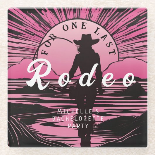 Een laatste rodeo voor de bruid glazen onderzetter (Voorkant)