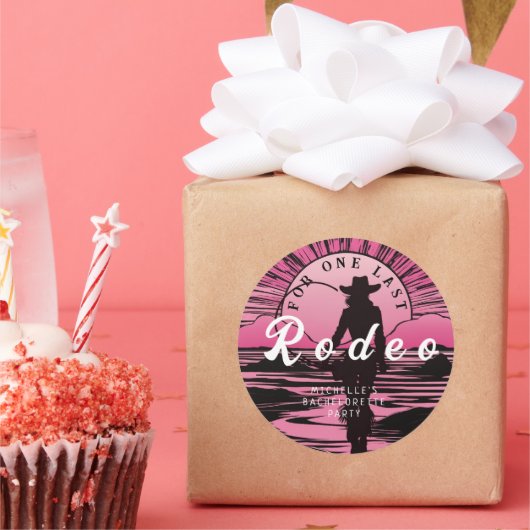 Een laatste rodeo voor de bruid ronde sticker (Feest)