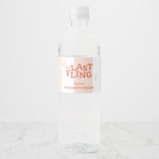 Eén laatste uitstap vrijgezellenfeest waterfles etiket