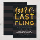 Een laatste vlucht | Glitter-look vrijgezellenfees Kaart (Voorkant / Achterkant)