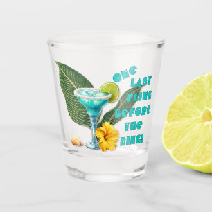 Een laatste vurige tropische vrijgezellenfeest shot glas