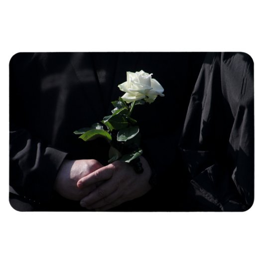 Een laatste witte Rose Magneet (Horizontaal)
