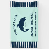 Een Laatste Worp Vissen Bachelor Marine Mannelijk  Spandoek (Verticaal)