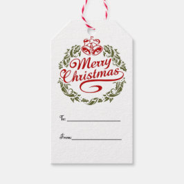 Een Label met prettige kerstcadeautjes Cadeaulabel