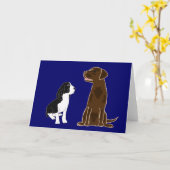 Een laboratorium Notecards van het Spaniel en van Kaart (Gele Bloem)