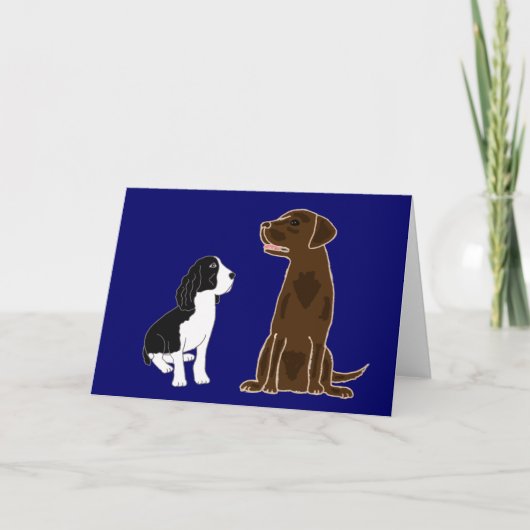 Een laboratorium Notecards van het Spaniel en van Kaart (Voorkant)