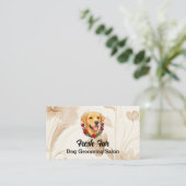 Een labrador met rode rozen. hondentrimsalon visitekaartje (Staand voorkant)