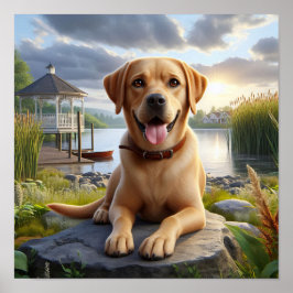 Een Labrador Retriever Rust in het Land Poster
