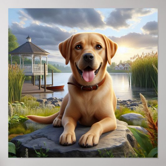 Een Labrador Retriever Rust in het Land Poster (Voorkant)