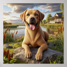 Een Labrador Retriever Rust in het Land Poster