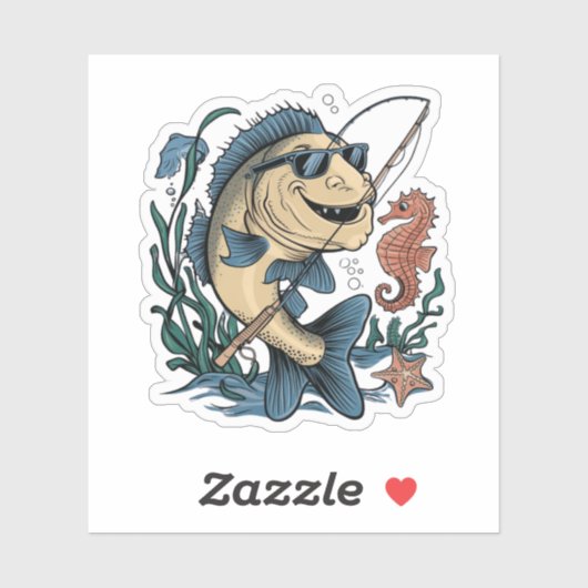 Een lachende vis sticker (Vel)