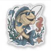 Een lachende vis sticker (Voorkant)
