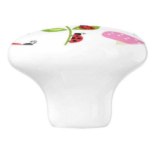 Een Ladybug Garden Keramische Knop (Zijkant)