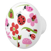 Een Ladybug Garden Keramische Knop (Rechts)