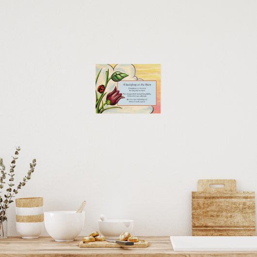 Een Ladybug op de stok Poster (Keuken)