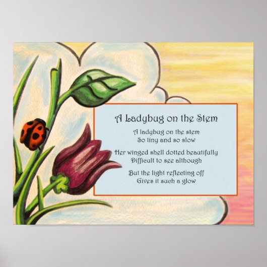 Een Ladybug op de stok Poster (Voorkant)