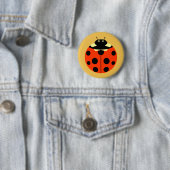 Eén ladybug ronde button 5,7 cm (In situ)
