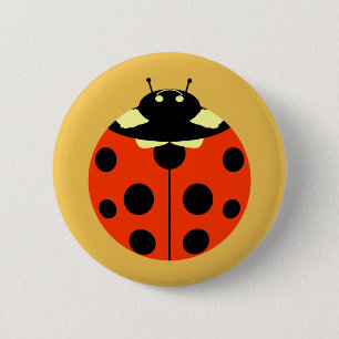 Eén ladybug ronde button 5,7 cm