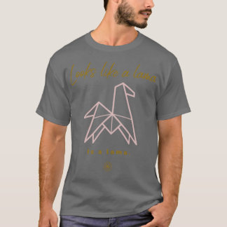 Een lama is een lama Cute Origami Design T-shirt