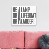 Een lamp, een reddingsboot, een ladder canvas afdruk (Insitu (Woonkamer))