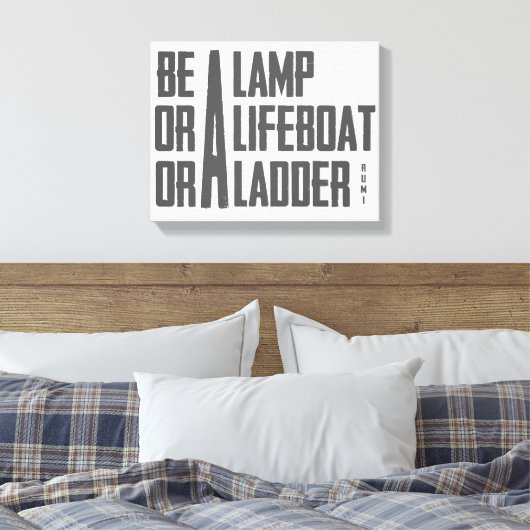 Een lamp, een reddingsboot, een ladder canvas afdruk (Insitu (Slaapkamer))