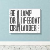 Een lamp, een reddingsboot, een ladder canvas afdruk (Insitu (Houten vloer))