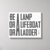 Een lamp, een reddingsboot, een ladder canvas afdruk (Voorkant)
