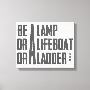 Een lamp, een reddingsboot, een ladder canvas afdruk