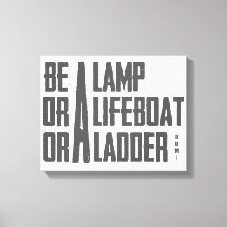 Een lamp, een reddingsboot, een ladder canvas afdruk