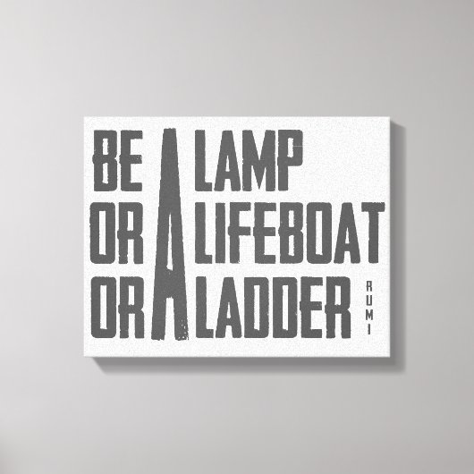 Een lamp, een reddingsboot, een ladder canvas afdruk (Voorkant)