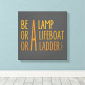 Een lamp, een reddingsboot, een ladder canvas afdruk (Insitu (Houten vloer))